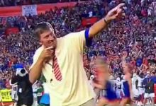 WATCH: Steve Spurrier celebrates like Usain Bolt before Florida Gators game