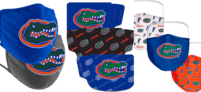 Florida Gators masks, face coverings for sale, multiple styles and fabrics